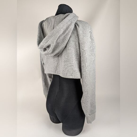 Cropped NEU Neuapparel Hoodie Sweatshirt Grey Women's Medium Long Sleeve - Picture 4 of 8